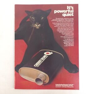 Vintage Cherry Bomb Exhaust Print Ad Panther Muscle Car Collector Decor Wall Art